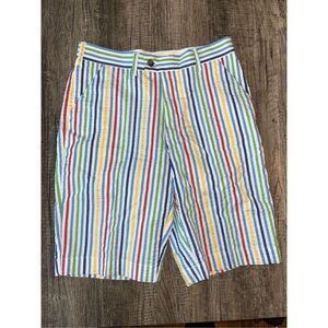Loudmouth Golf Rainbow Striped Geometric Wacky Golf Shorts Men's Size 32